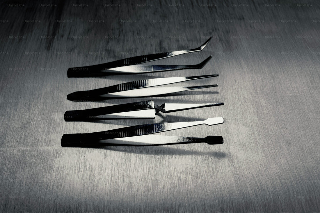 Tools arranged neatly on a clean surface